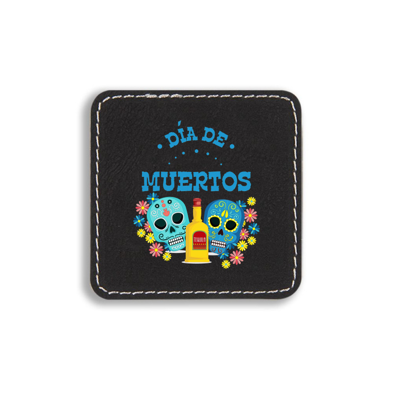 Dia De Muertos, Skull, Skuls, Skeleton, Flowers Square Leatherette Patch | Artistshot