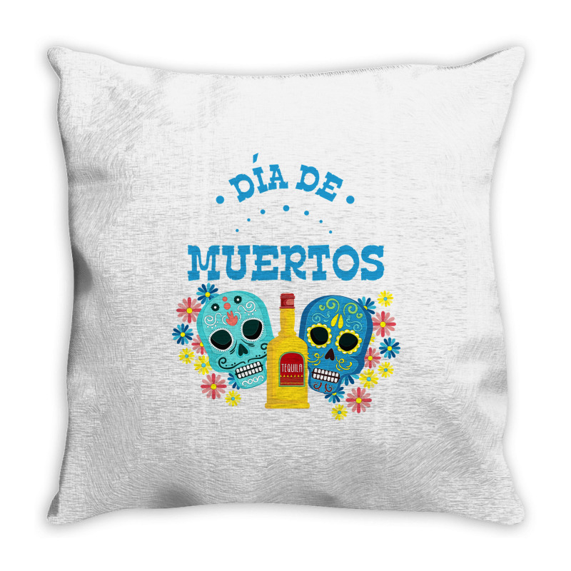 Dia De Muertos, Skull, Skuls, Skeleton, Flowers Throw Pillow | Artistshot