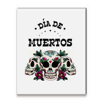 Dia De Muertos, Skull, Skuls, Skeleton, Flowers Metal Print Vertical | Artistshot