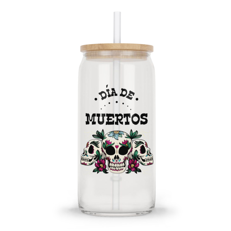 Dia De Muertos, Skull, Skuls, Skeleton, Flowers Glass Tumbler | Artistshot