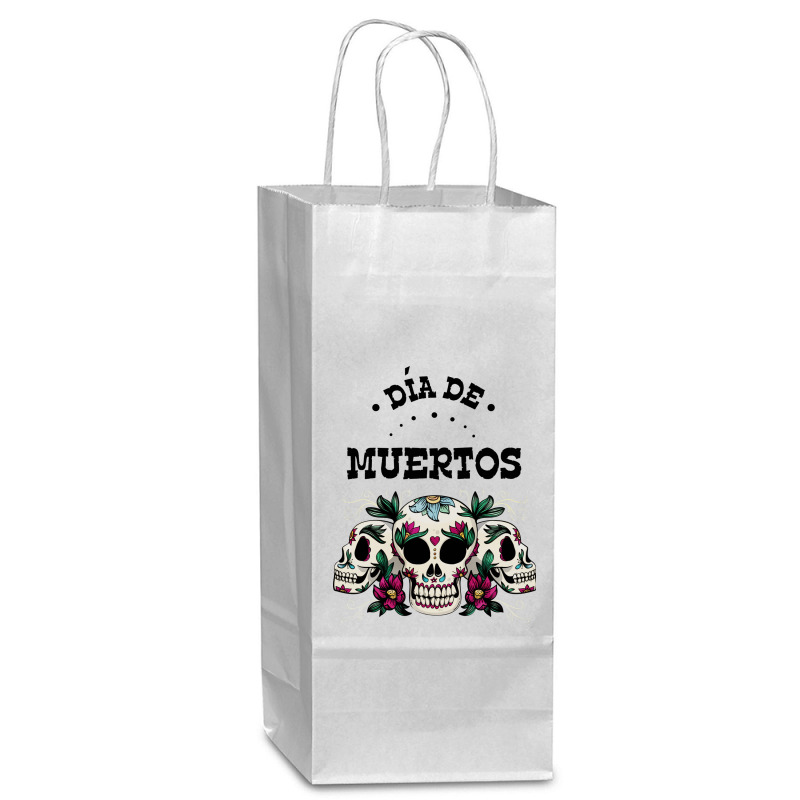 Dia De Muertos, Skull, Skuls, Skeleton, Flowers Wine Paper Bag - 5 1/2 X 3 1/4 X 13 | Artistshot