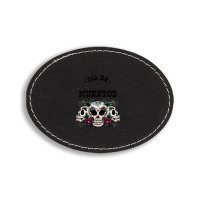 Dia De Muertos, Skull, Skuls, Skeleton, Flowers Oval Leatherette Patch | Artistshot