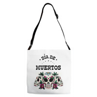 Dia De Muertos, Skull, Skuls, Skeleton, Flowers Adjustable Strap Totes | Artistshot