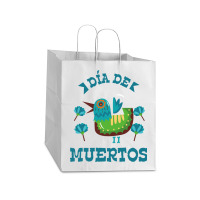 Dia De Muertos, Bird, Birds, Flowers Take Out Paper Bag - 14 X 10 X 15 1/2 | Artistshot