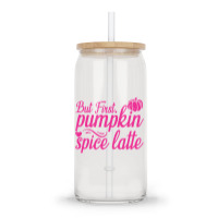 But First Pupmpkin Spice Latte, Halloween Glass Tumbler | Artistshot