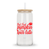 But First Pupmpkin Spice Latte, Halloween Glass Tumbler | Artistshot