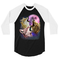 3 Jackals Howling At The Moon 3/4 Sleeve Shirt | Artistshot