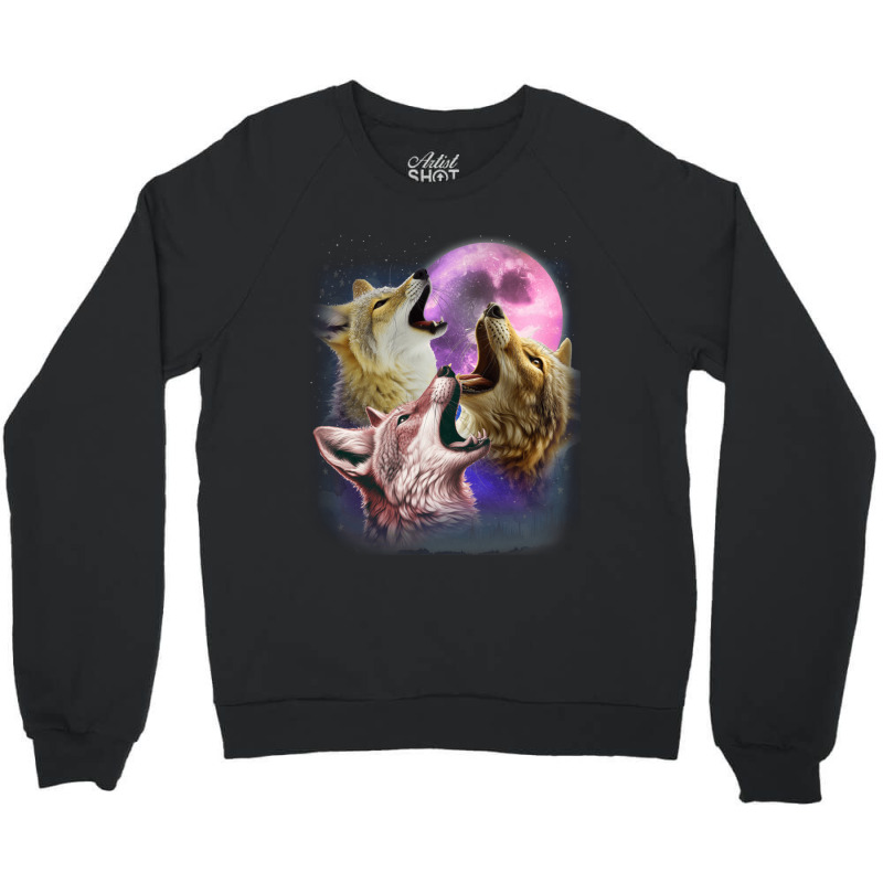 3 Jackals Howling At The Moon Crewneck Sweatshirt | Artistshot