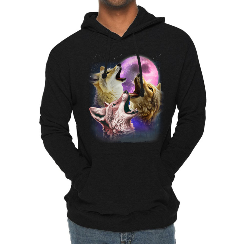 3 Jackals Howling At The Moon Lightweight Hoodie | Artistshot