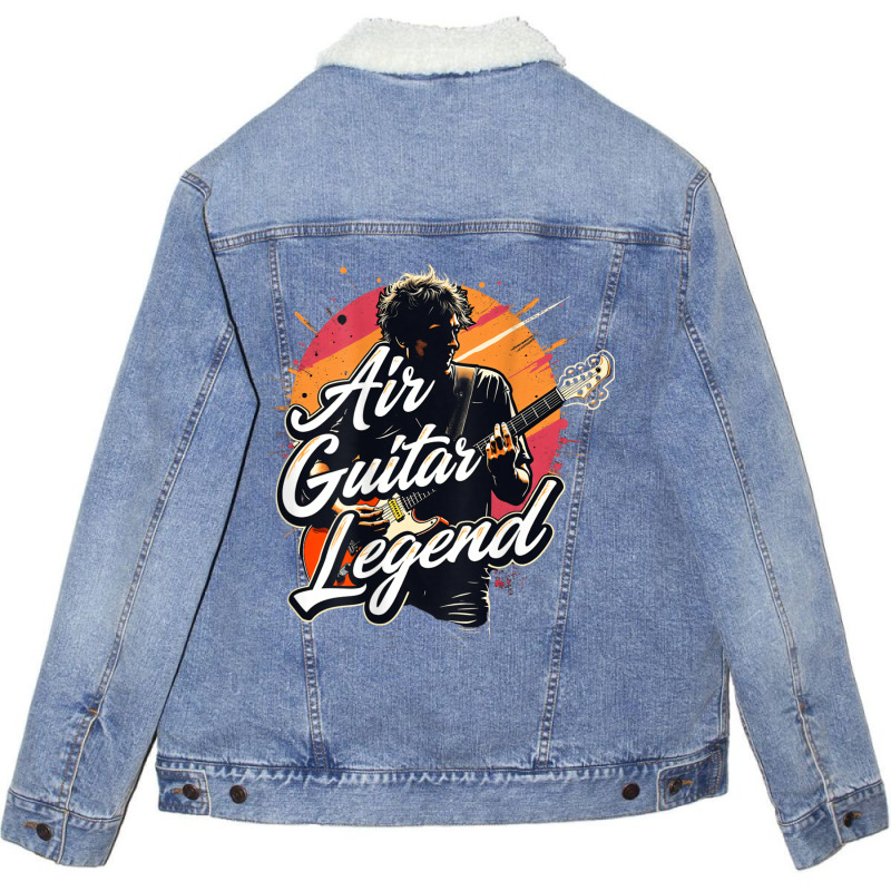 Air Guitar Lover Gag Unisex Sherpa-lined Denim Jacket | Artistshot