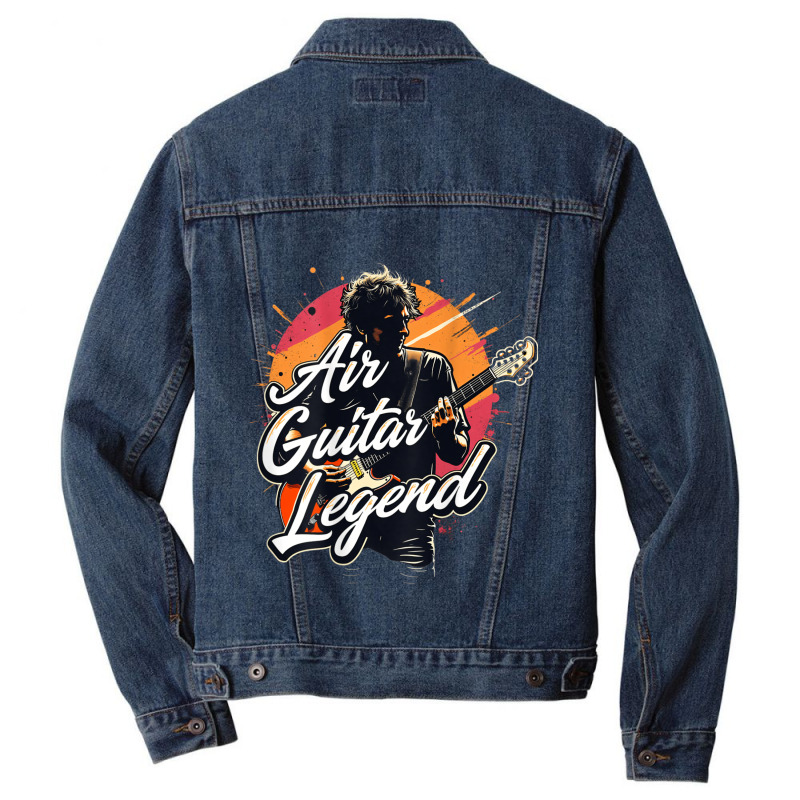 Air Guitar Lover Gag Men Denim Jacket | Artistshot