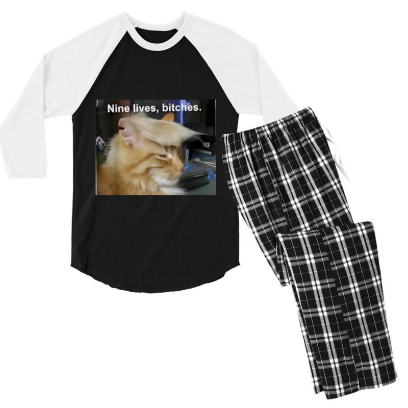 Cat Trump 9 Lives Baby Nine Lives B!vches Men's 3/4 Sleeve Pajama Set | Artistshot