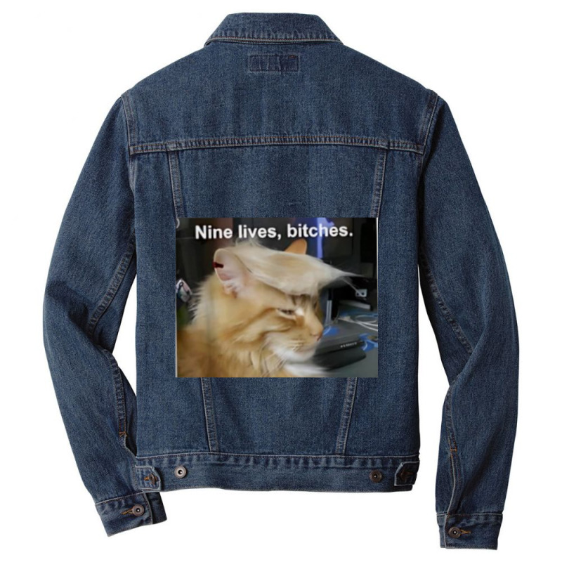 Cat Trump 9 Lives Baby Nine Lives B!vches Men Denim Jacket | Artistshot