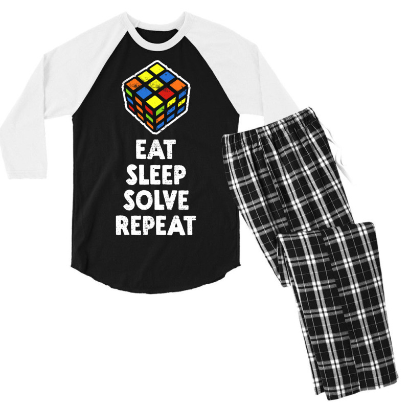 Eat Sleep Solve Repeat Men's 3/4 Sleeve Pajama Set | Artistshot