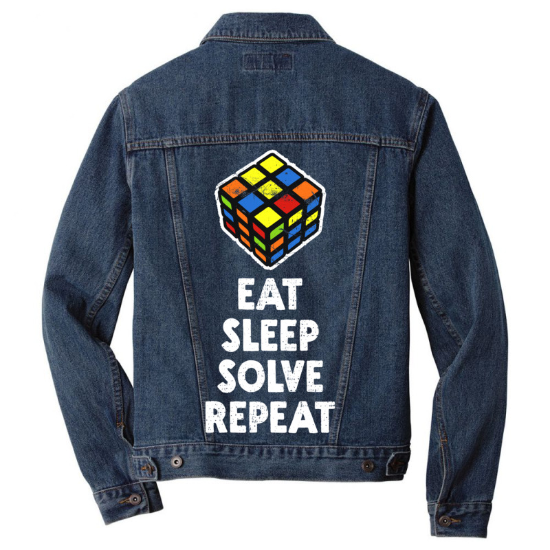 Eat Sleep Solve Repeat Men Denim Jacket | Artistshot