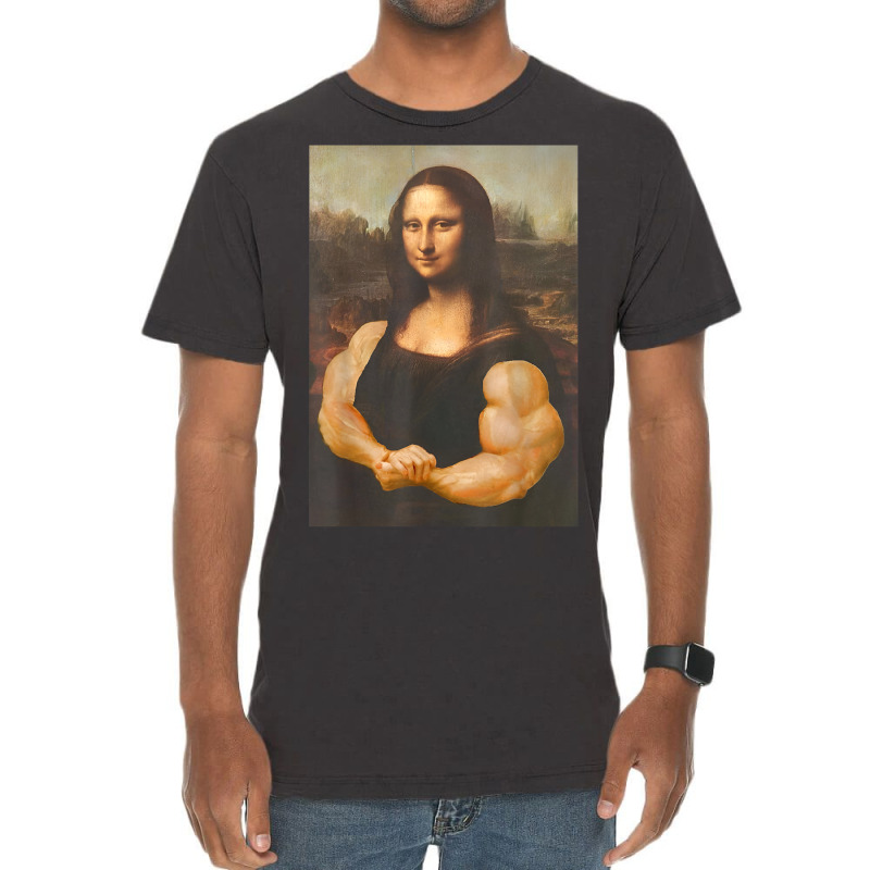 Funny Mona Lisa Bodybuilding Vintage T-shirt | Artistshot