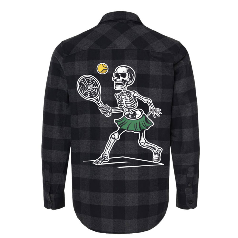 Spooky Tennis Halloween Skeleton Flannel Shirt | Artistshot