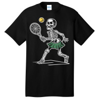 Spooky Tennis Halloween Skeleton Basic T-shirt | Artistshot