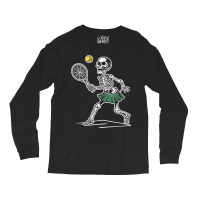 Spooky Tennis Halloween Skeleton Long Sleeve Shirts | Artistshot