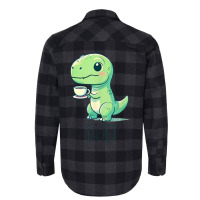 Tyrannosaurs Rex Cute Funny Sip Tea Flannel Shirt | Artistshot