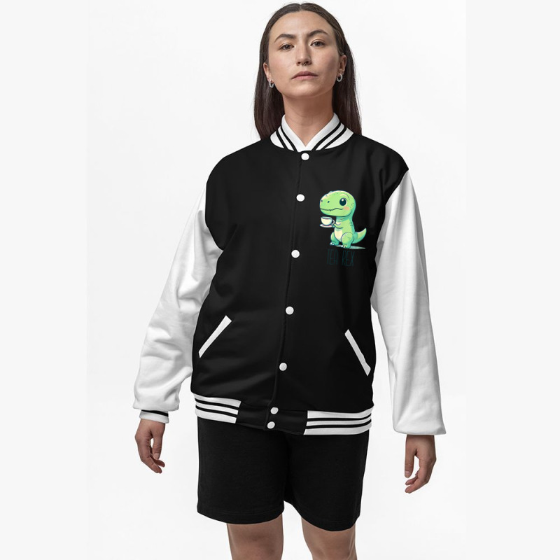 Tyrannosaurs Rex Cute Funny Sip Tea Bomber Jacket | Artistshot