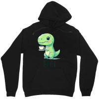 Tyrannosaurs Rex Cute Funny Sip Tea Unisex Hoodie | Artistshot