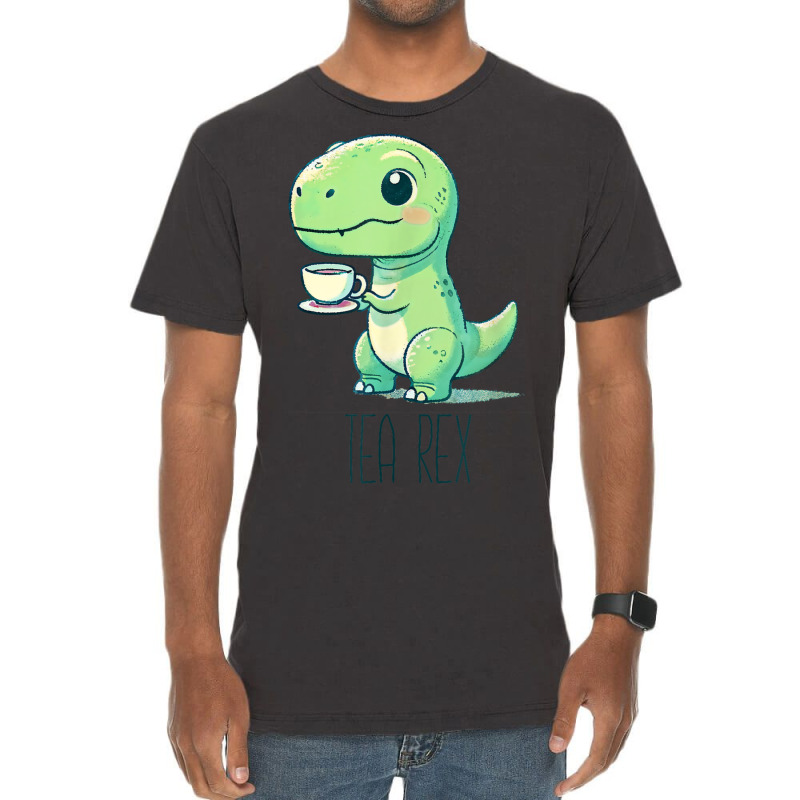 Tyrannosaurs Rex Cute Funny Sip Tea Vintage T-shirt | Artistshot