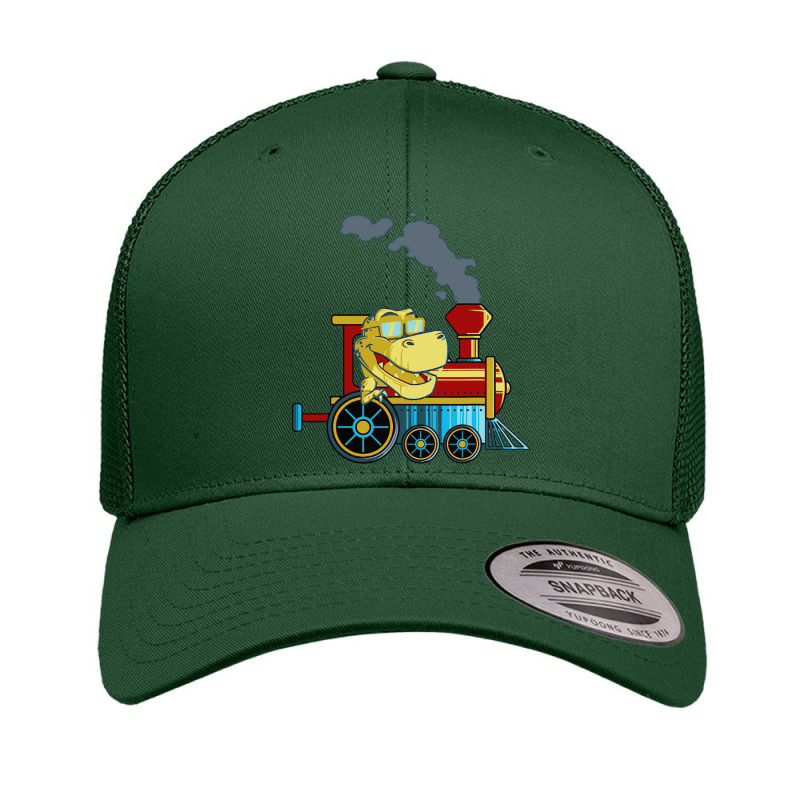 Funny Dinosaur Riding A Train Tyrannosaurus Dino Retro Trucker Cap | Artistshot