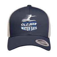 Mens Never Underestimate An Old Man With Water Skis Waterski T Shirt Retro Trucker Cap | Artistshot