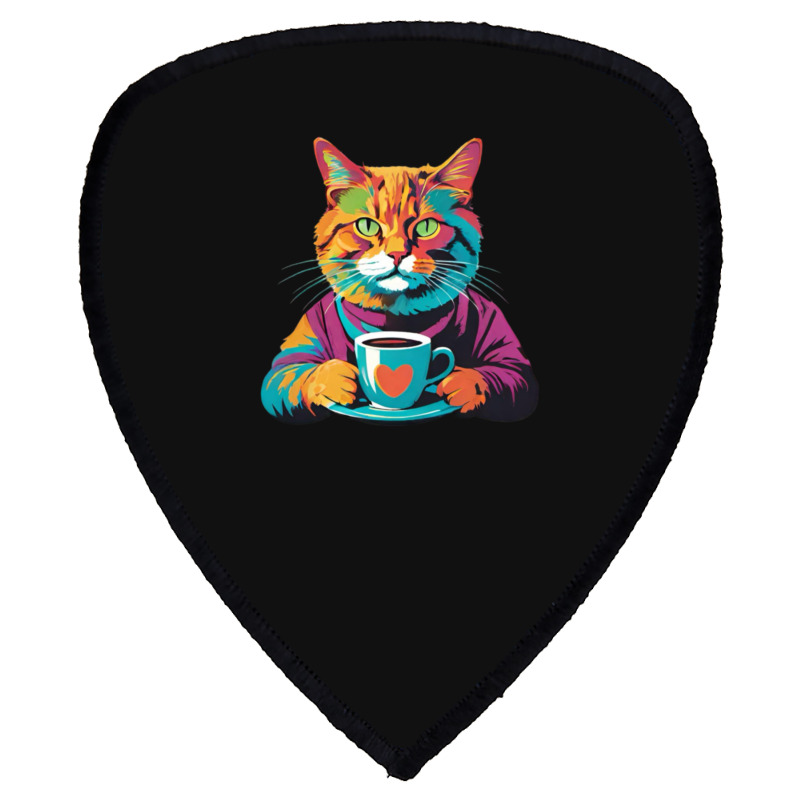 Coffee Addict Funny Cat Milk Shield S Patch | Artistshot