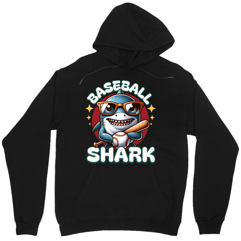 Funny Baseball Shark Unisex Hoodie | Artistshot