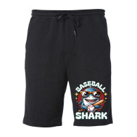 Funny Baseball Shark Fleece Short | Artistshot