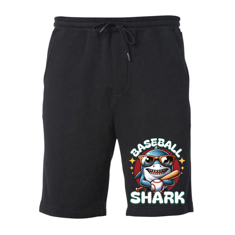 Funny Baseball Shark Fleece Short | Artistshot