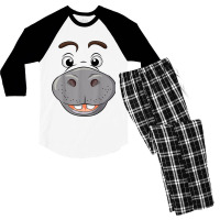 Funny Hippopotamus Men's 3/4 Sleeve Pajama Set | Artistshot