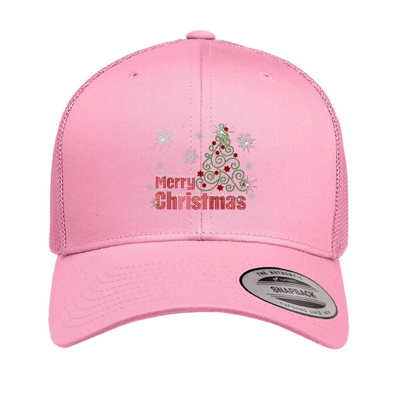 Sparklenation Merry Christmas Tree Bling Rhinestone T Shirt Retro Trucker Cap by cm-arts | Artistshot