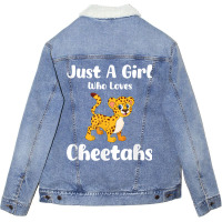 Just A Girl Who Loves Cheetahs Unisex Sherpa-lined Denim Jacket | Artistshot