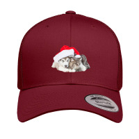 Cute Siberian Husky Puppy Santa Hat Image Christmas Cat Dog Premium T Retro Trucker Cap | Artistshot