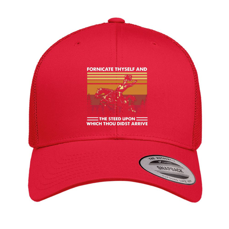 Fornicate Thyself And Steed Upon Which Thou Didst Arrive Vintage Retro Trucker Cap by AngieHerronr | Artistshot