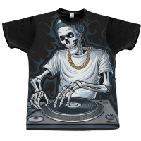 Skeleton Dj Lazy Halloween Graphic T-shirt | Artistshot