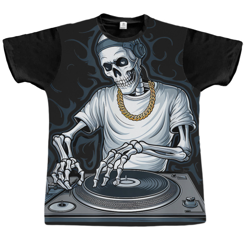 Skeleton Dj Lazy Halloween Graphic T-shirt | Artistshot