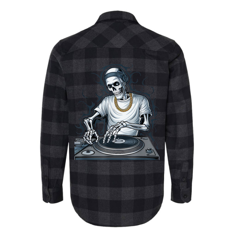 Skeleton Dj Lazy Halloween Flannel Shirt | Artistshot