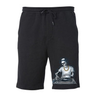 Skeleton Dj Lazy Halloween Fleece Short | Artistshot