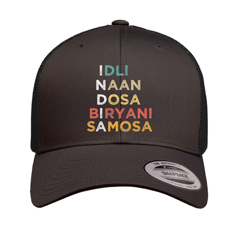 Indian Food Lovers Idli Naan Dosa Biryani Samosa Retro Trucker Cap by cm-arts | Artistshot