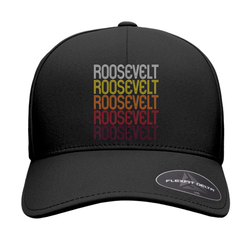 Roosevelt Retro Wordmark Pattern Vintage Style Seamless Cap | Artistshot