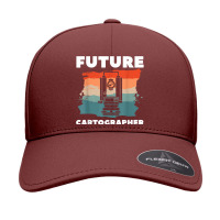 Retro Future Cartographer Map Making Cartography Seamless Cap | Artistshot