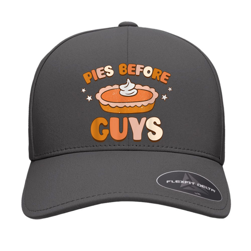 Pies Before Guys Thanksgiving Fall Vibes Autumn Retro Groovy Seamless Cap by Outpost | Artistshot