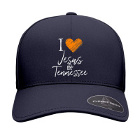 I Love Jesus And Tennessee Orange Heart Cute Fan Seamless Cap | Artistshot