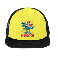 4h Of July Meowica Ca Riding Rex Dinosaur Usa Flag Boys Foam Snapback Hat | Artistshot