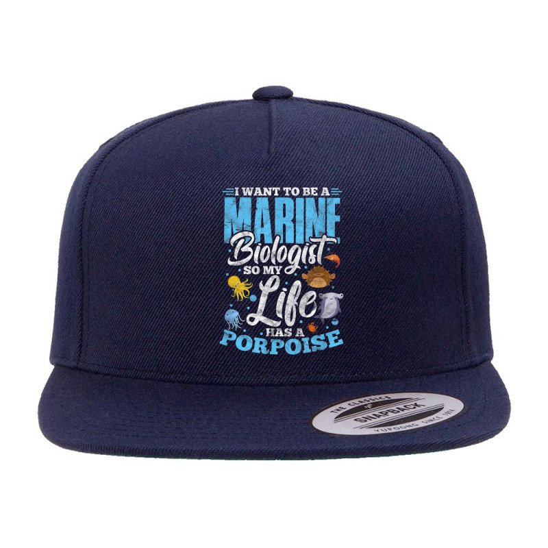 I Want To Be Marine Biologist So Life Has A Porpoise Grunge 5 Panel Snapback Cap | Artistshot