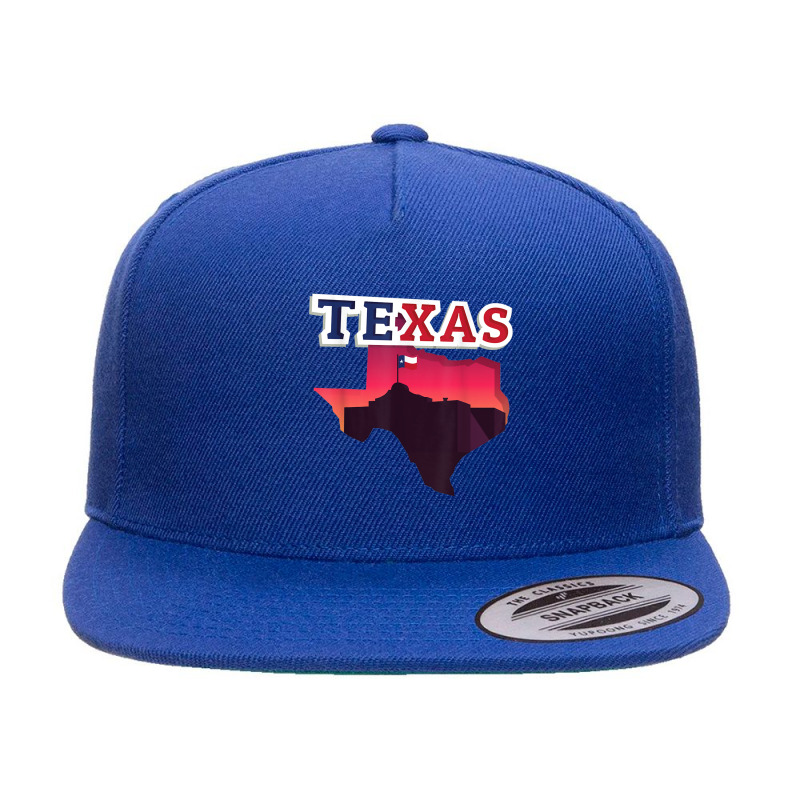 State Of Texas Map With State Flag 5 panel snapback cap by cm-arts | Artistshot